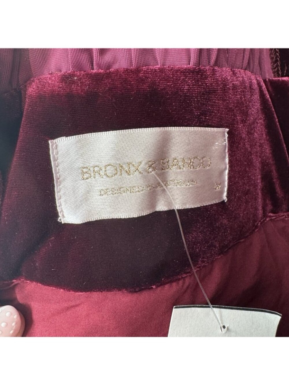 Bronx & Banco Burgundy Velvet Flared Maxi Dress size M US 6 Formal Semi-Formal - Picture 7 of 11